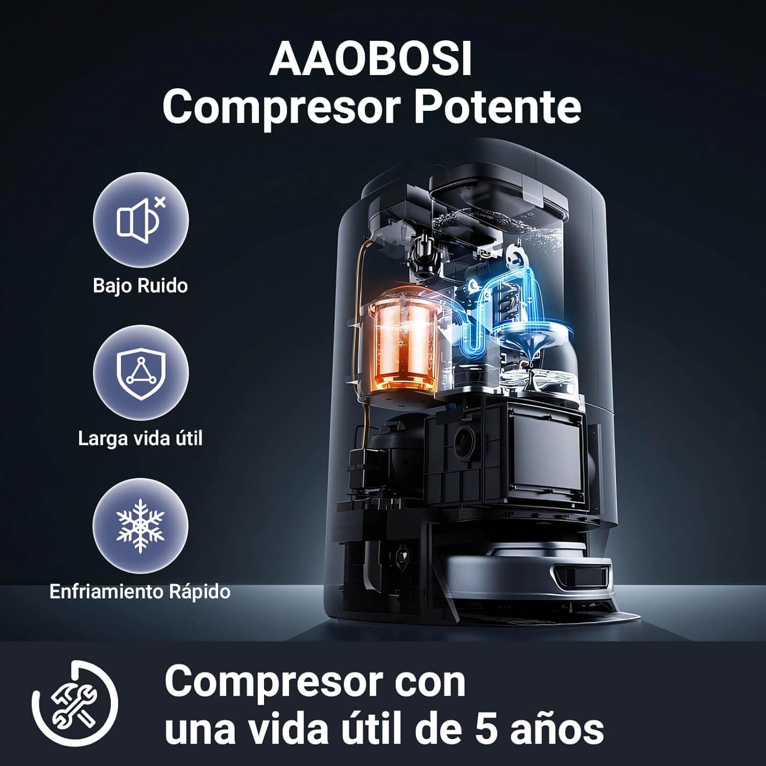 AAOBOSI Nevera Portátil 15 litros, Nevera 12V 24V DC Compresor, con una Capacidad de Cefrigeración de +20℃ a -15℃ para coche, camión, barco y autocaravana