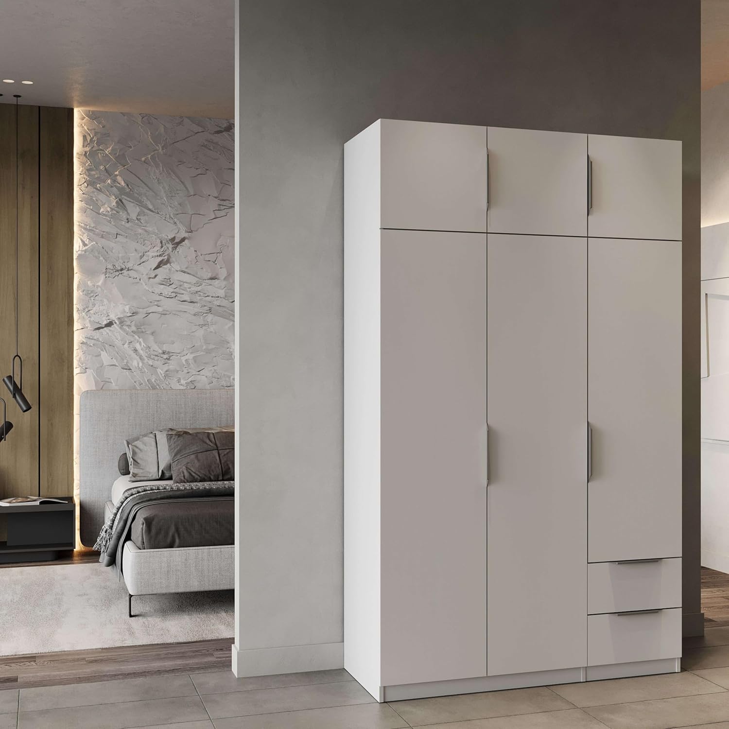 Miroytengo Armario Ghost Grande 6 Puertas y 2 Cajones Color Blanco Mate 203x119 cm