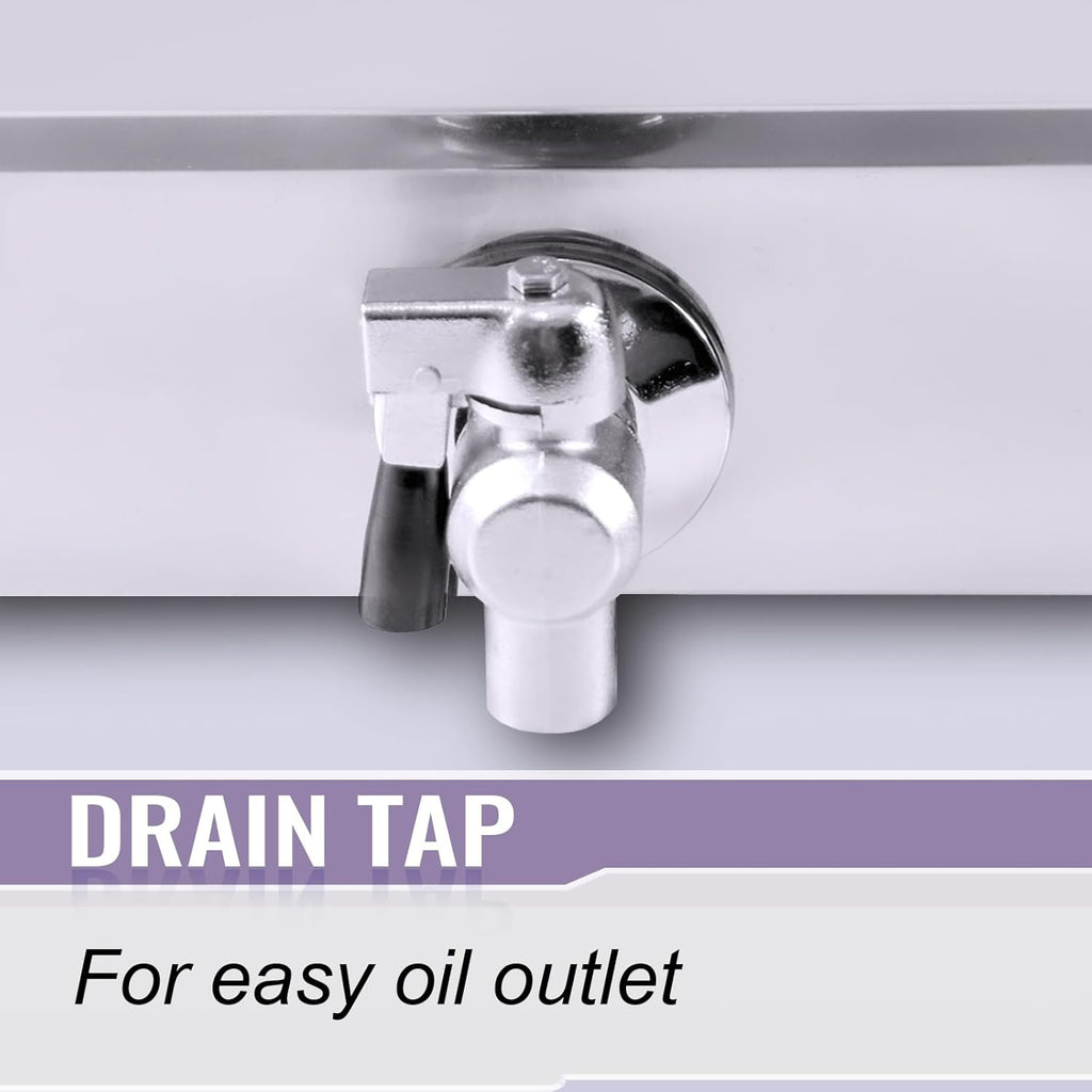 Freidora eléctrica Inox 16L Profesional Comercial, 3000W Acero Inoxidable Freidora con grifo