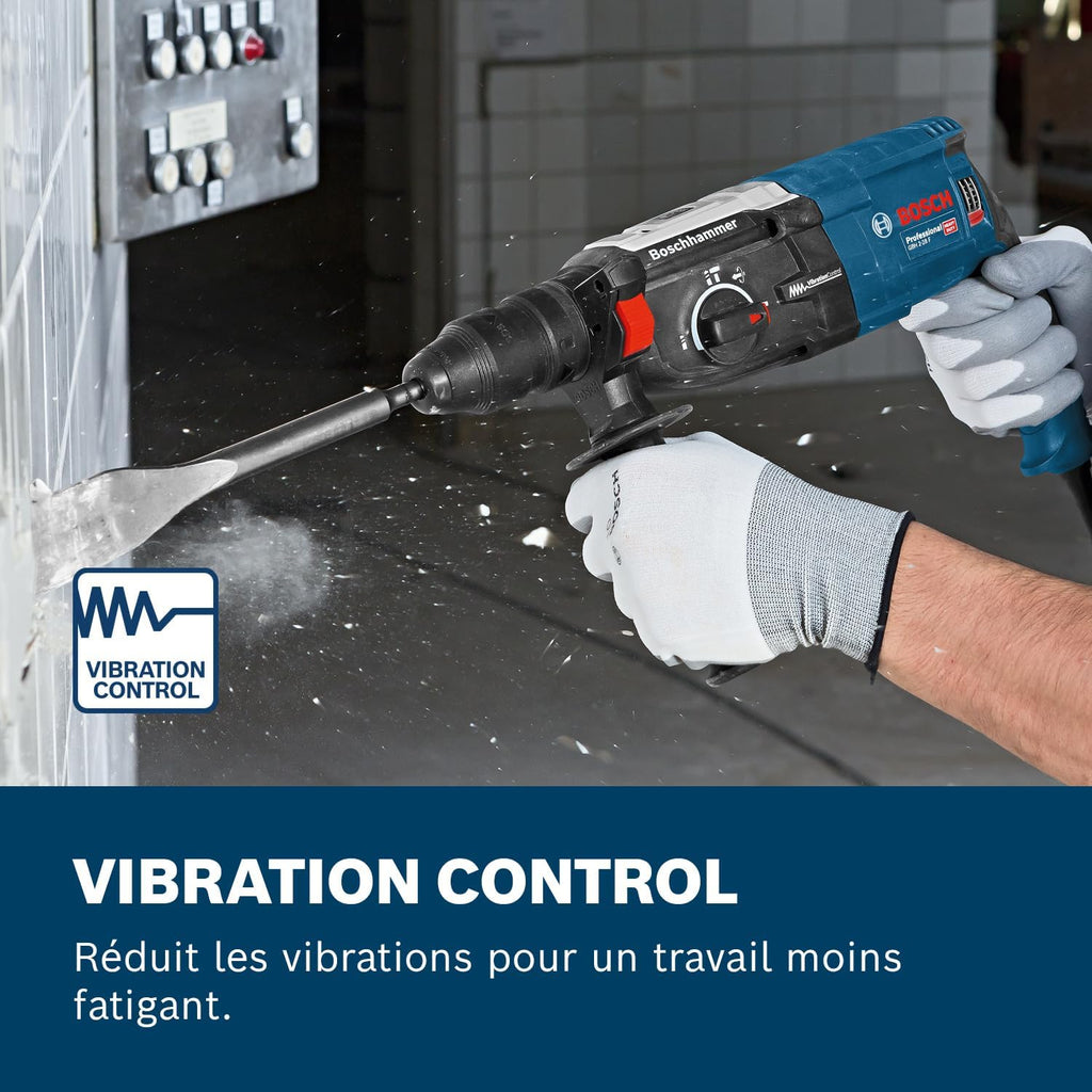 Bosch Professional martillo perforador GBH 2-28 F (potencia 880 W, Ø máx. de perforación en hormigón: 28 mm, incl. set de 6 cinceles, SDS plus, L-Case) - Set exclusivo de Amazon