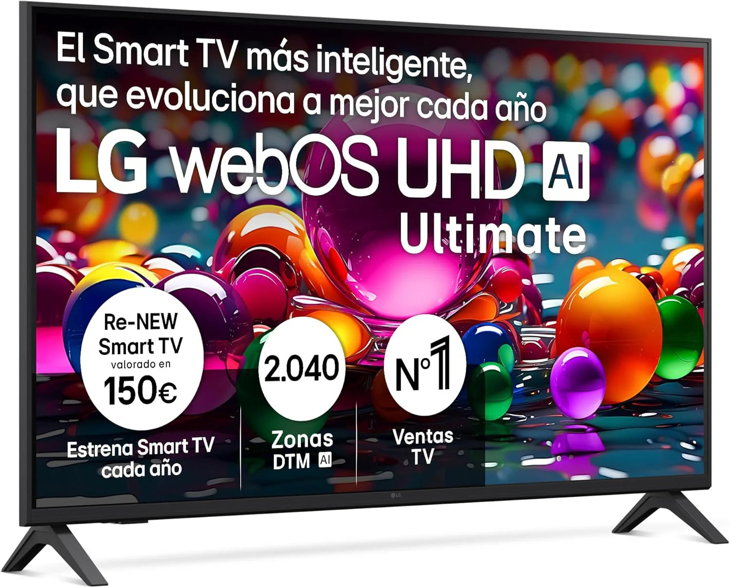 LG 65UA73006LA - TV 65", UHD 4K, WebOS 25, Ultimate IA, HDR10 Pro, Super Upscaling, Dolby Digital Plus, Google Assistant, Black
