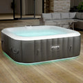 Arebos Whirlpool Inflatable Spa | Hot Tub | 185 x 185 cm | for 6 People | LED Luminous Band | 130 Massage Jets | 910 Litres | Includes Cover | Bubble Massage and Wellness