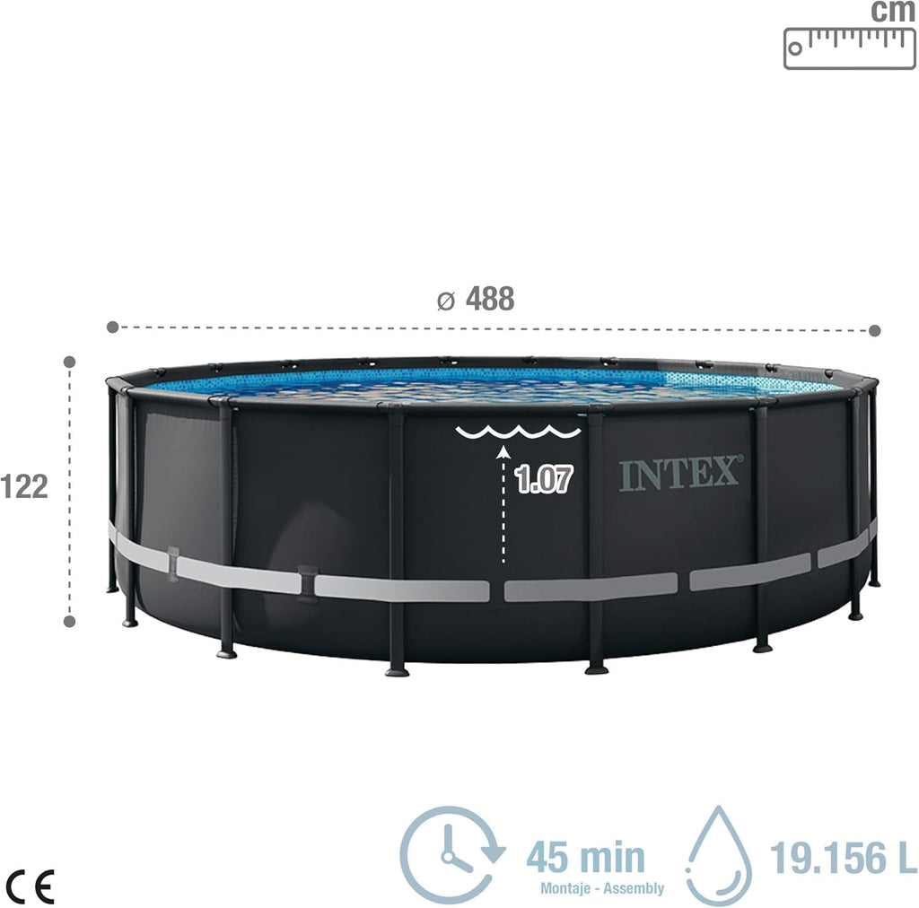 Intex Piscina elevada redonda Ultra XTR Frame 488x122 cm con depuradora (55216)
