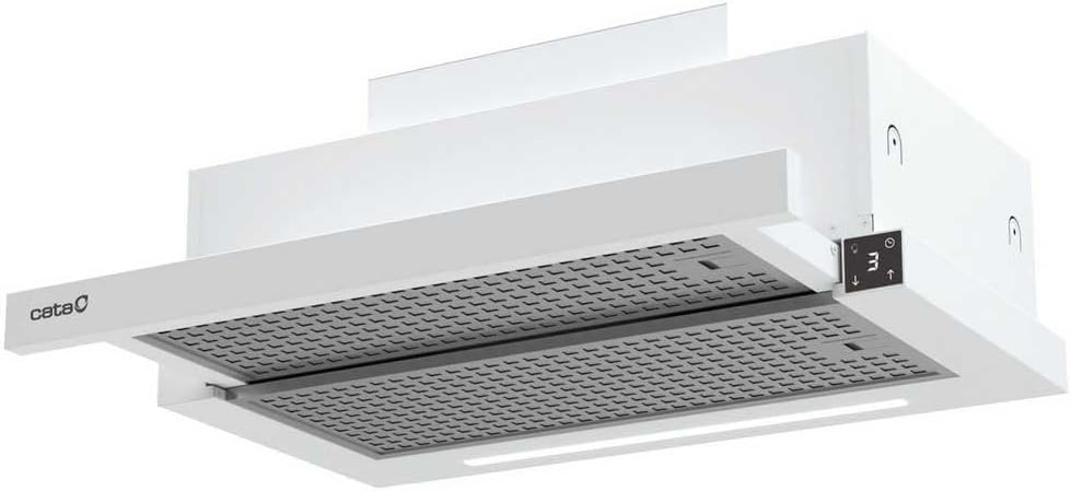 Cata Campana Extractora TFH 6830 GWH 6 Niveles de Extracción Panel de Control Táctil Nivel Sonoro 46 db Motor Extra Silencioso Iluminación LED Interior Blindado Fácil Limpieza Ancho 60 cm Color Blanco