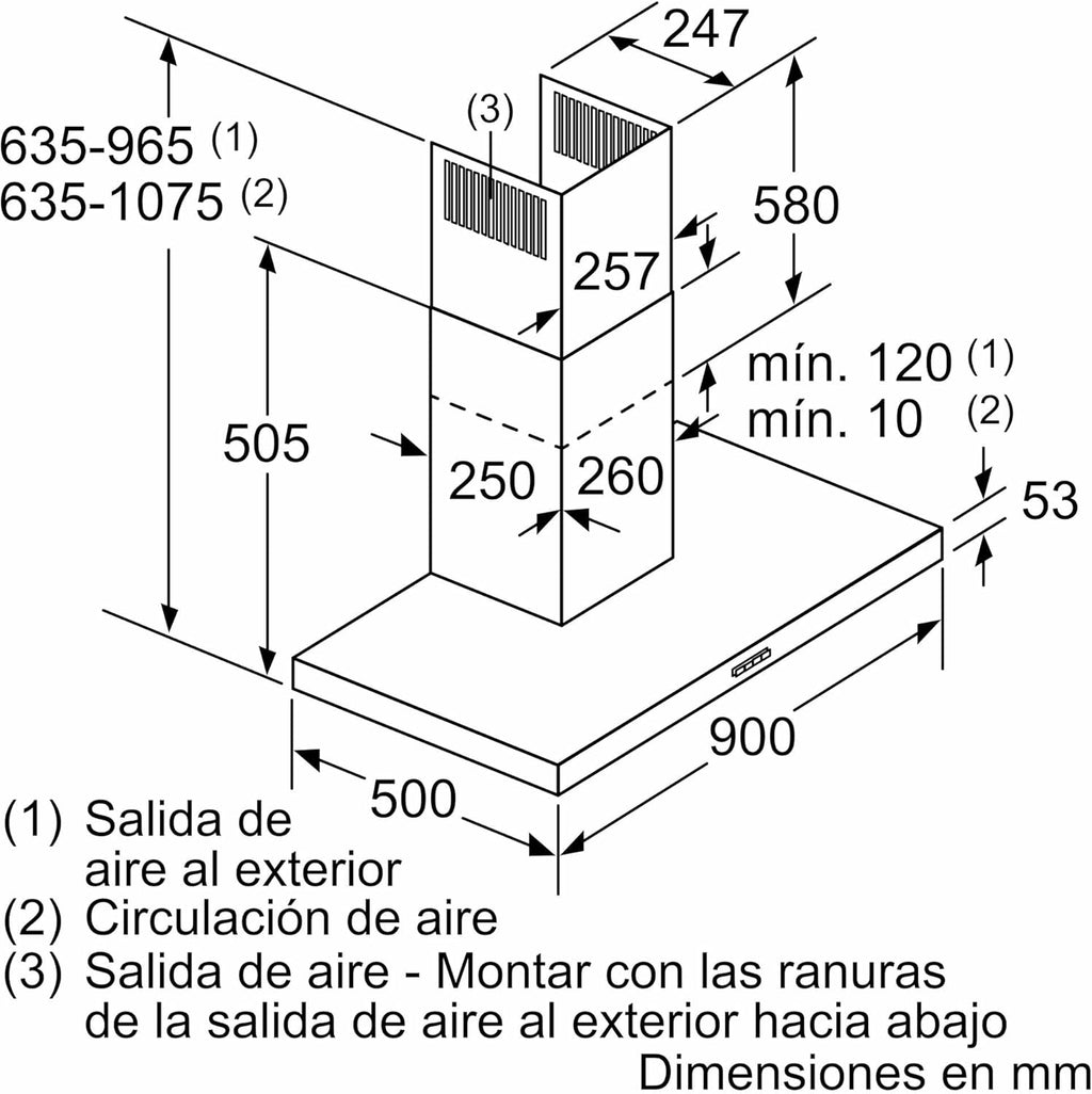 Balay - Campana Extractora Decorativa de Pared, 90 cm de ancho, Iluminación LED, Filtros aptos para Lavavajillas, Acero Inoxidable, 3BC097EX