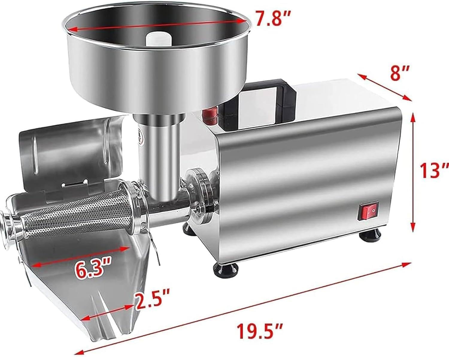 Fresadora de tomate comercial, alimentos de acero inoxidable de 450 W, máquina for hacer salsa prensada, máquina exprimidora de salsa de tomate for salsa de fresa y arándano