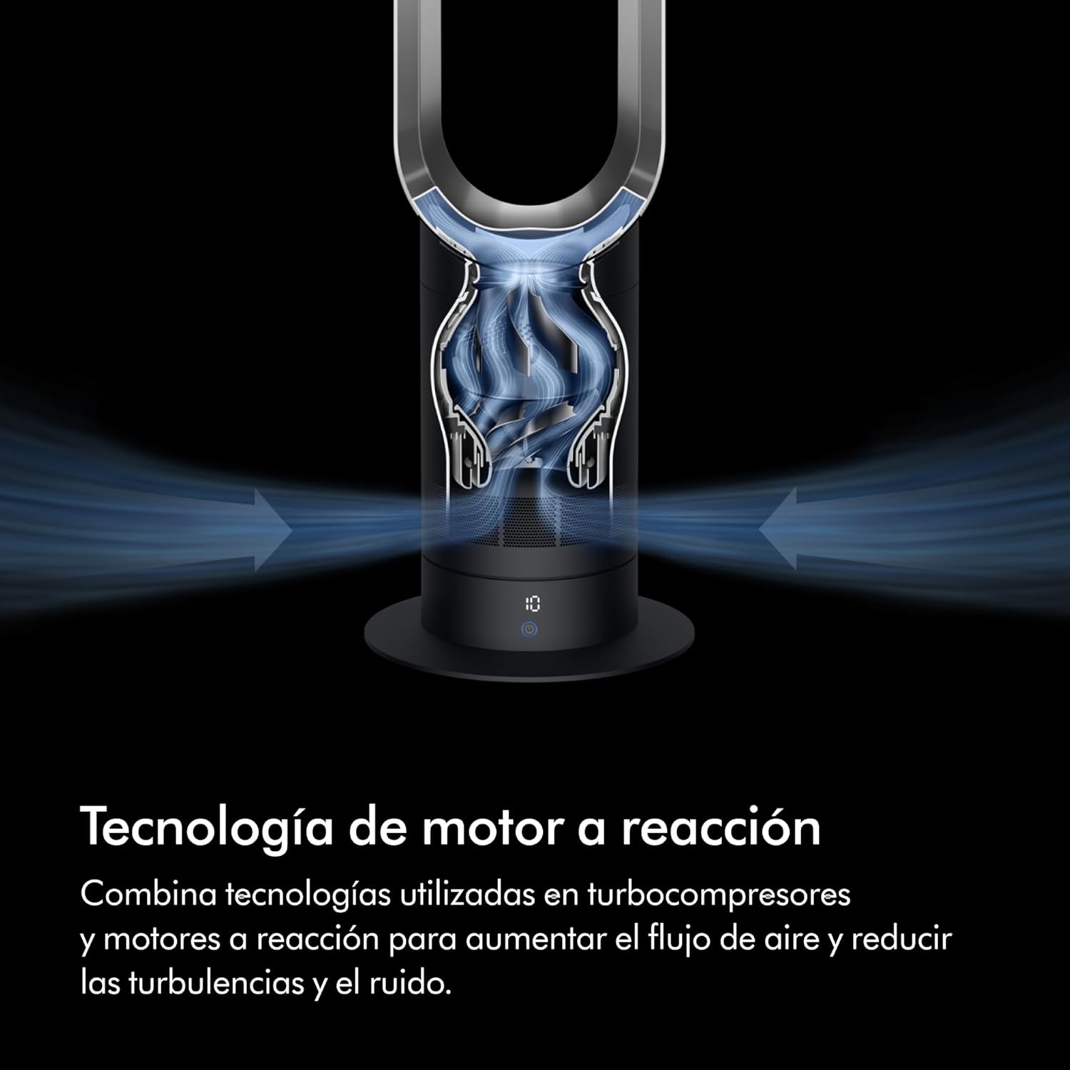 Cool™ Ventilador de torre (AM07) Air Multiplier™, ventilador sin aspas potente con tecnología Air Multiplier™ (Blanco/Plata)