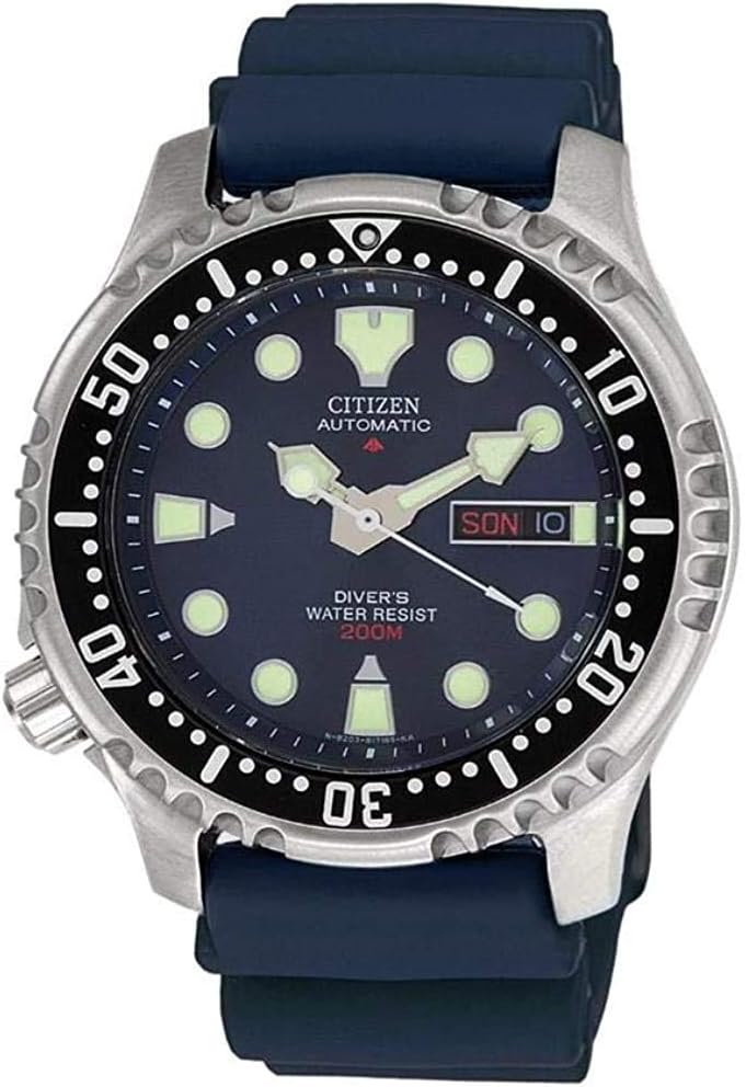 Citizen - Reloj para hombre, analógico, automático, con correa de goma Promaster marino