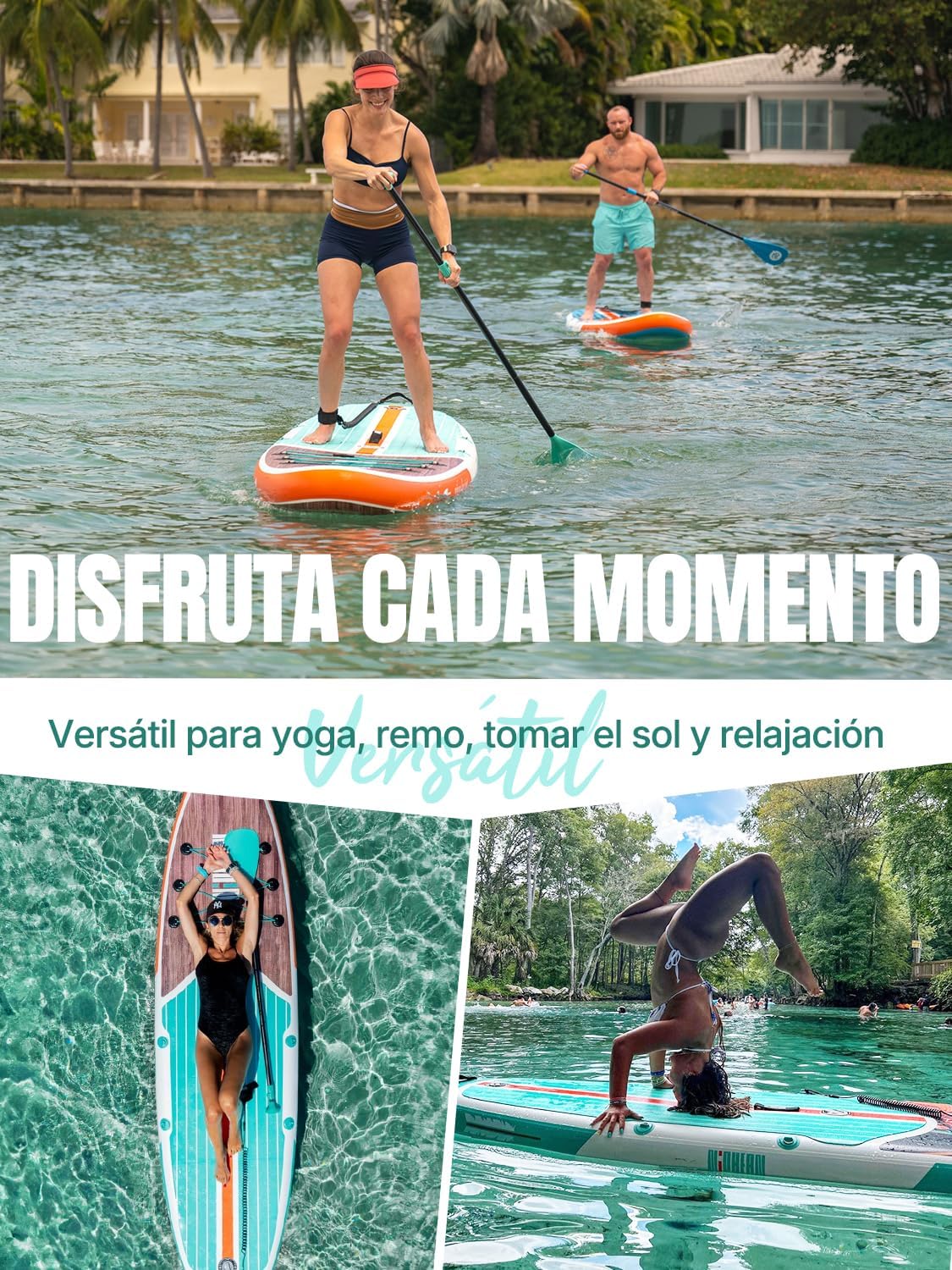 Niphean Tabla Paddle Surf Hinchable para Adultos con Todos los Accesorios, 320cm Paddle Surf Hinchable para Todos los Niveles, Sup Capacidad 200kg para 2 Personas, Stand up Paddle Board con Asiento