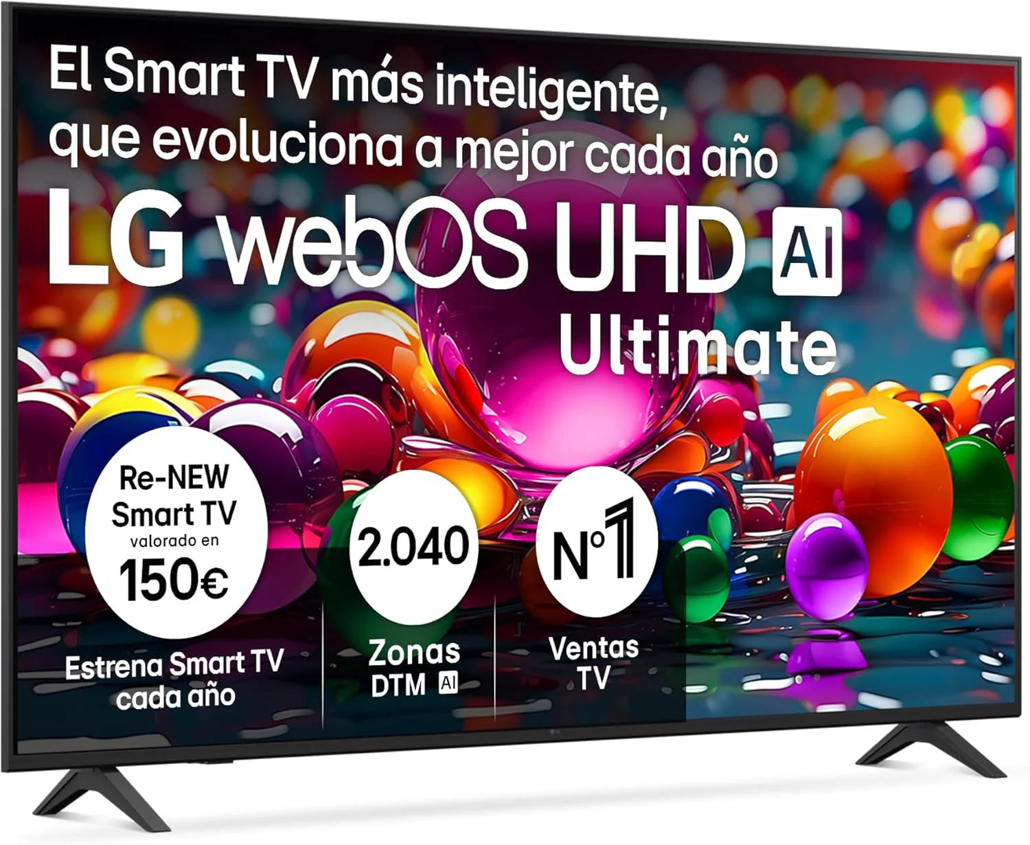 LG 65UA73006LA - TV 65", UHD 4K, WebOS 25, Ultimate IA, HDR10 Pro, Super Upscaling, Dolby Digital Plus, Google Assistant, Black