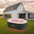 Arebos Bañera de hidromasaje con iluminación LED | SPA Hinchable | Interior y Exterior | 190x120 cm Ovalada | 2 Personas | 90 chorros de Masaje | con calefacción | 550 litros | Incl. Cubierta