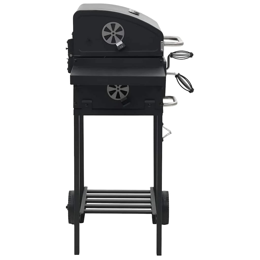 Barbacoa de carbón con estante inferior negra v6900