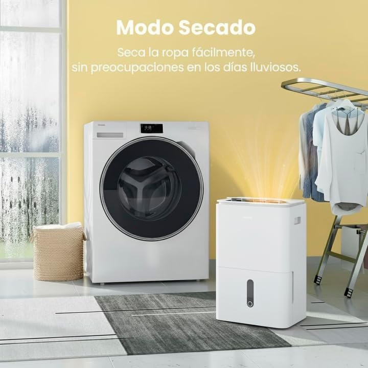 COMFEE' Deshumidificador de Humedad 16L Silencioso | WiFi/App, Modo Secado de Ropa y Auto Antihumedad, Purificador Eléctrico Antibacterias, moho y Condensación | Ideal en habitaciones hasta 45m2/120m3