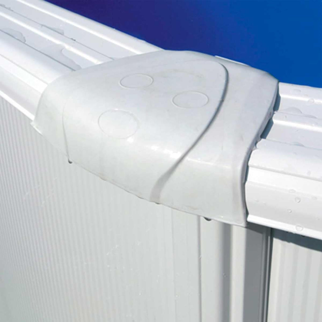 Piscina Gre KITPROV618 Atlantis - Piscina de Acero Elevada,Ovalada con Aspecto Acero Blanco. Piscinas Desmontables para Jardín 610 x 375 x 132 cm.