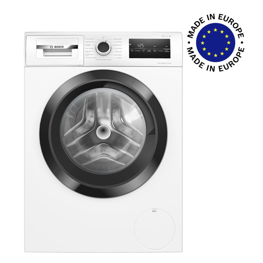 2025 Bosch WAN282K3, Serie 4, Lavadora de carga frontal, 8 kg, 1400 rpm, SpeedPerfect, máximo ahorro de energía y agua, función de añadir ropa, especialmente higiénica, AquaStop, IronAssist