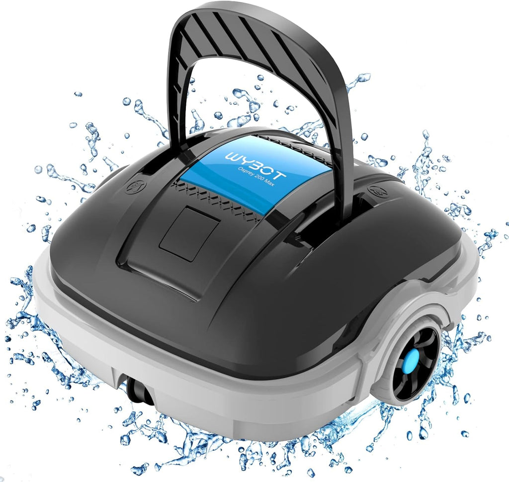 Robot Limpiafondos Piscina Electrico sin Cable para Aspirador Piscinas de hasta 80m², 100 Mins Doble Filtración y Estacionamiento Automático, Robot Limpiafondos Piscina con Motores de Doble Tracción