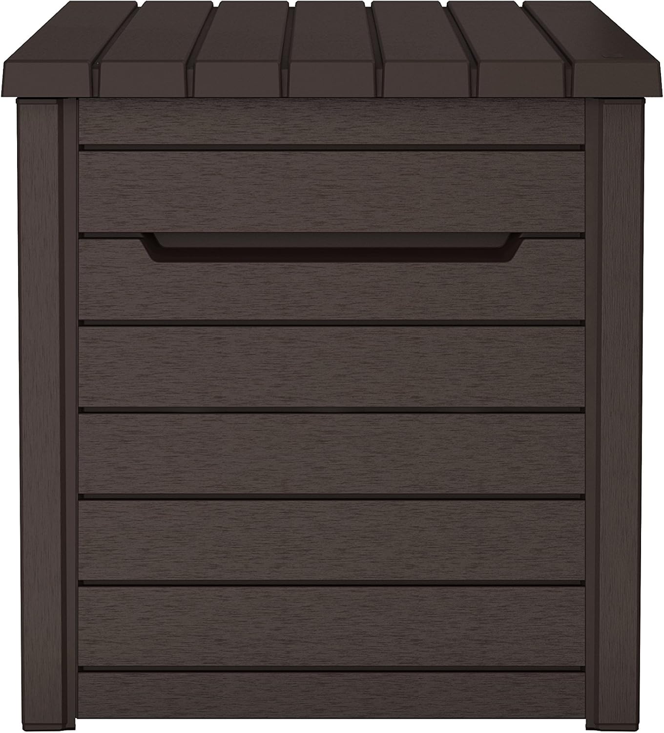 Keter Ontario - Arcón exterior, Baúl almacenaje, Capacidad 870L, Resina, Color Marrón, Ordenación jardín y terraza, 147 x 83 x 86 cm