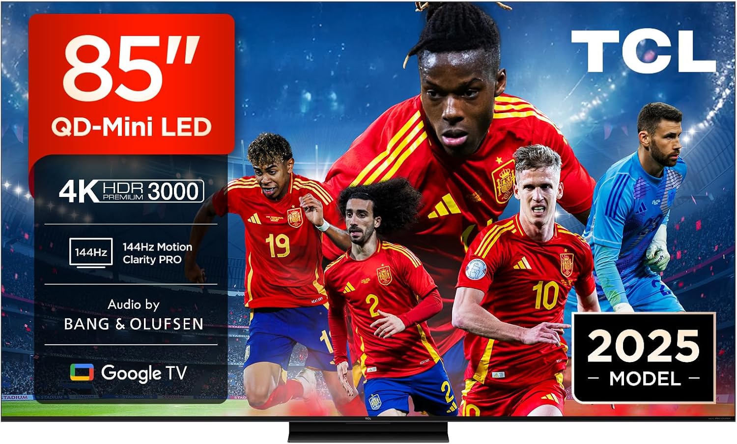 TCL 98Q6C TV 98 Inch QD-Mini LED 4K Smart TV, 1000 nits, 144Hz Motion Clarity Pro, Onkyo 2.1, Game Master, FreeSync, Google TV, Dolby Vision IQ and Atmos
