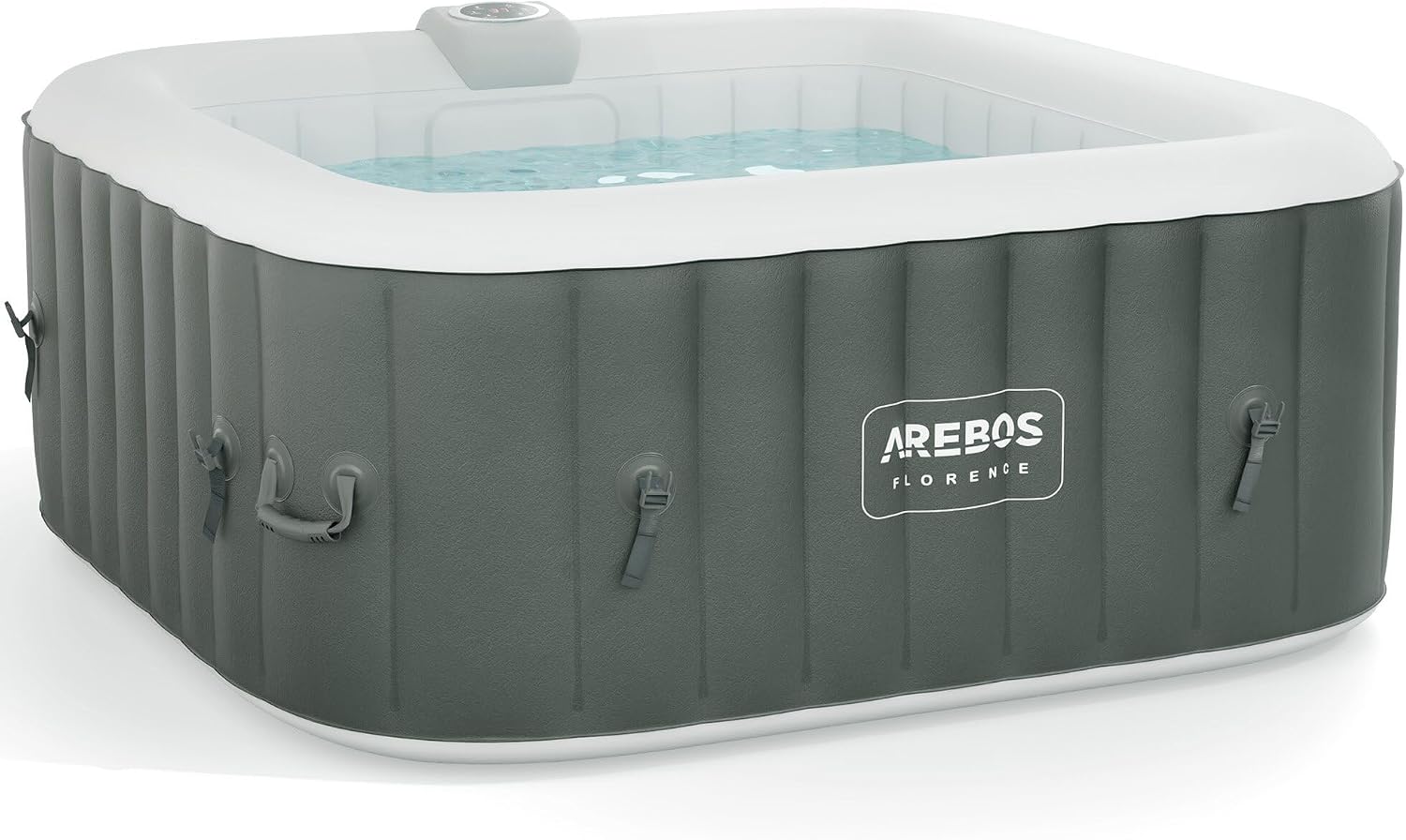 Arebos Nadmuchiwane | Whirlpool Pure | | 4 osoby | 130 dysz do masażu | Spa Dobre samopoczucie Ogrzewanie | 550 litrów | z pokrywą | Bubble Spa & Wellness masaż