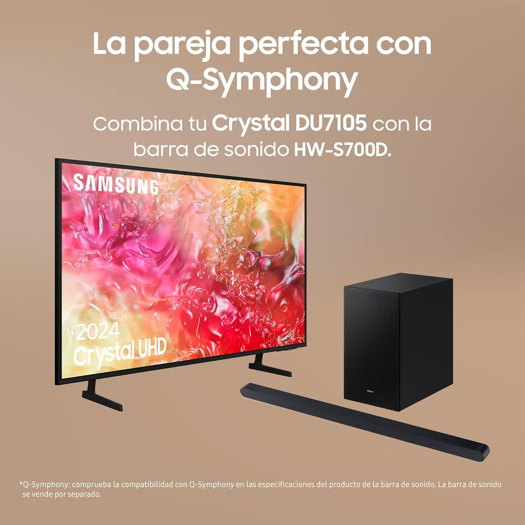 TV Crystal UHD 2024 50DU7105 Smart TV de 50" Crystal UHD con Colores Puros con PurColor, el Mejor Smart TV, Todos los Altavoces a la Vez con Q-Symphony y controla tu casa con SmartThings