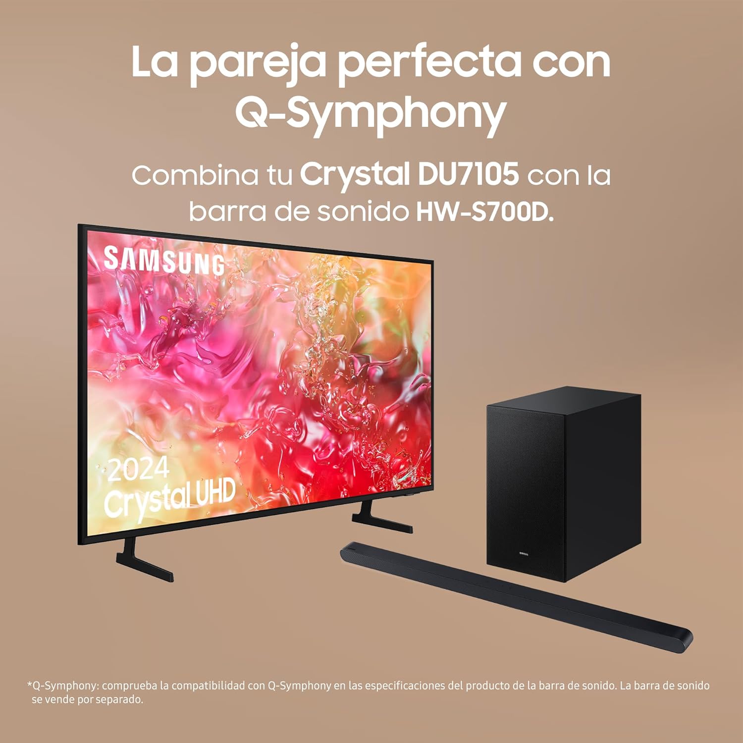 TV Crystal UHD 2024 50DU7105 Smart TV de 50" Crystal UHD con Colores Puros con PurColor, el Mejor Smart TV, Todos los Altavoces a la Vez con Q-Symphony y controla tu casa con SmartThings