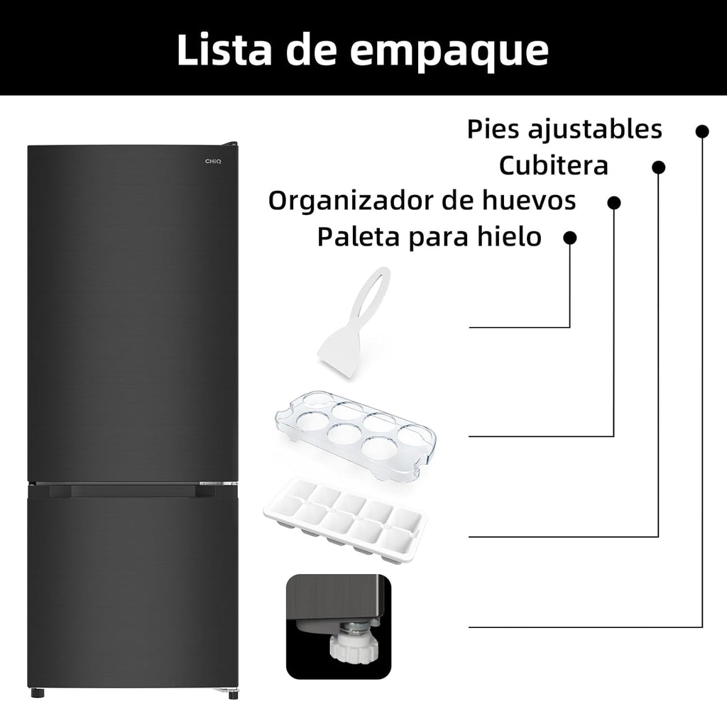 CHiQ Frigorífico FBM205L42 205 L, Low Frost, Clase Energética E, Silencioso de 39 dB, Puertas Reversibles