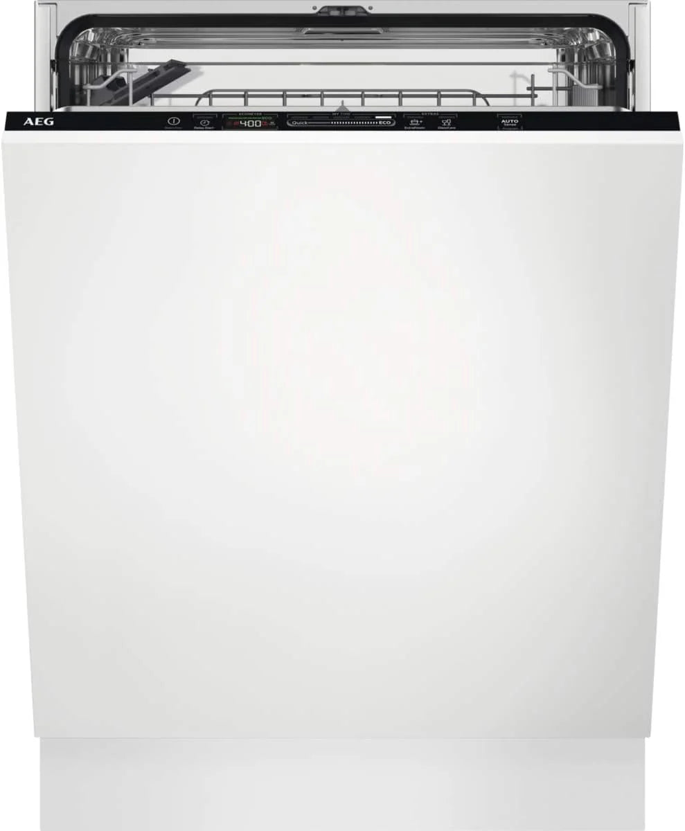 AEG FSB64907Z Integrated Dishwasher, 60 cm, 14 Place Settings, AirDry Drying, Satellite Sprinkler Arm, Glassware, 7 Programs, 3 Temperatures, 44 dB(A), 6000 Series, Class C