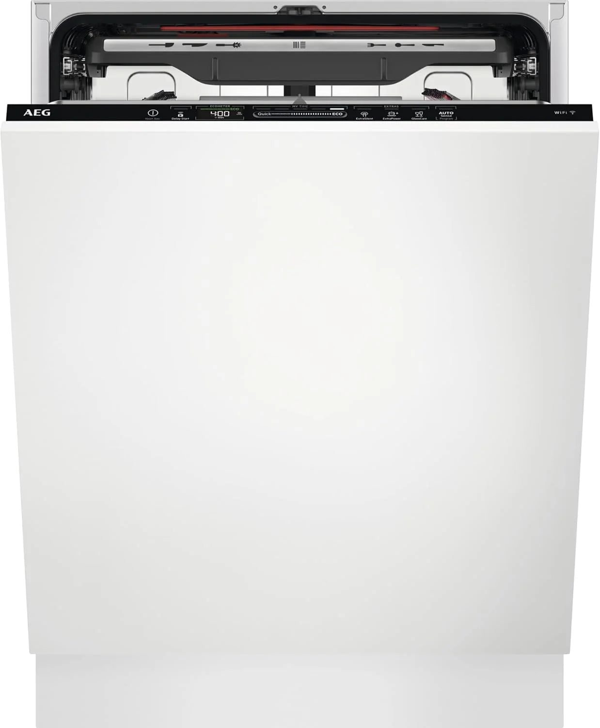 AEG FSB64907Z Integrated Dishwasher, 60 cm, 14 Place Settings, AirDry Drying, Satellite Sprinkler Arm, Glassware, 7 Programs, 3 Temperatures, 44 dB(A), 6000 Series, Class C