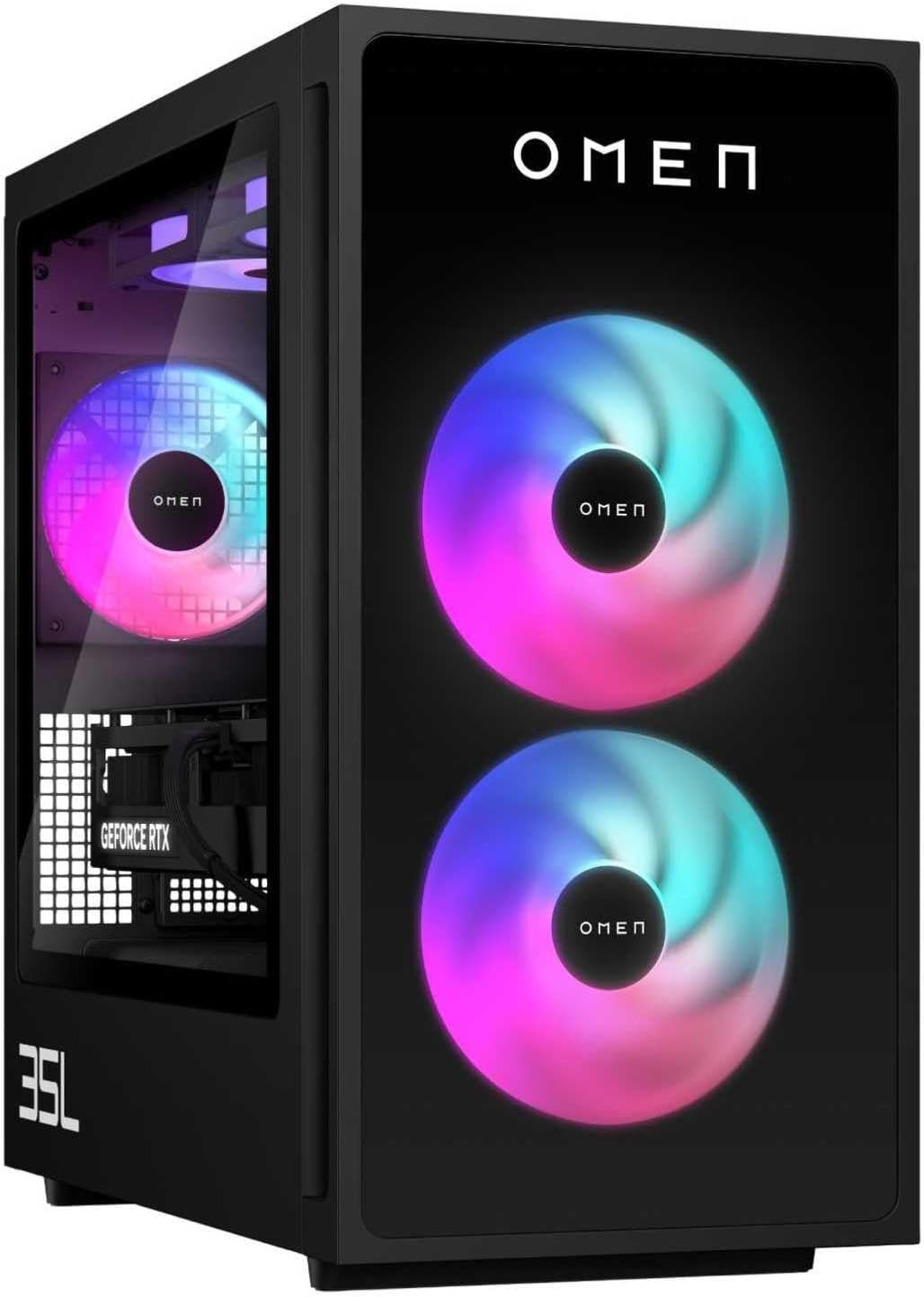HP Ordenador sobremesa Gaming OMEN 35L GT16-0067ns (Procesador AMD Ryzen 7 8700F, 32GB RAM DDR5, 1TB SSD PCIe Gen4, NVIDIA GeForce RTX 5070 12GB, FreeDOS) - Negro