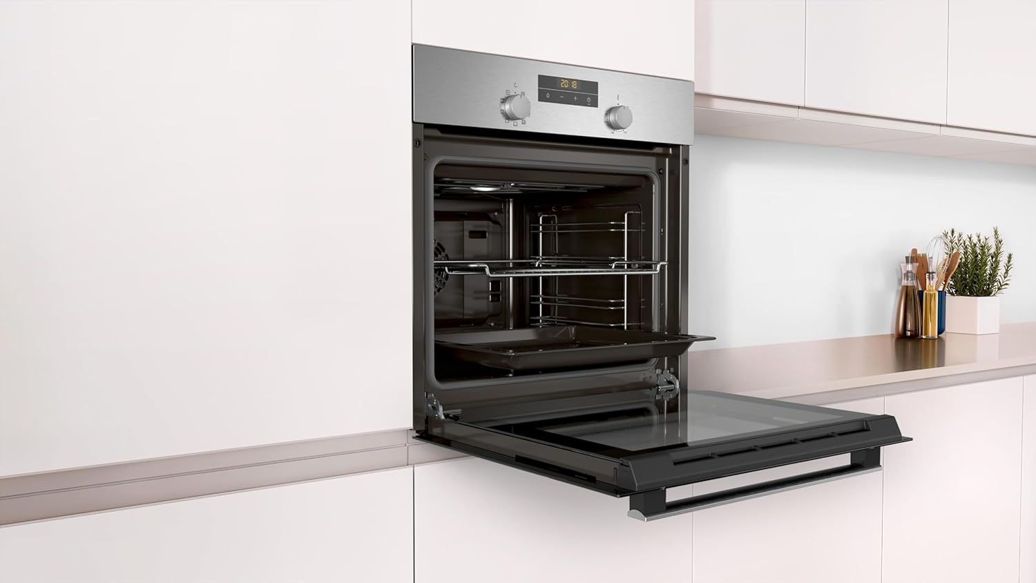 Balay Horno Multifunción, 60 cm de ancho, Control Comfort, Precalentamiento Rápido, 7 funciones, Negro/Acero inoxidable, 3HB2030X0