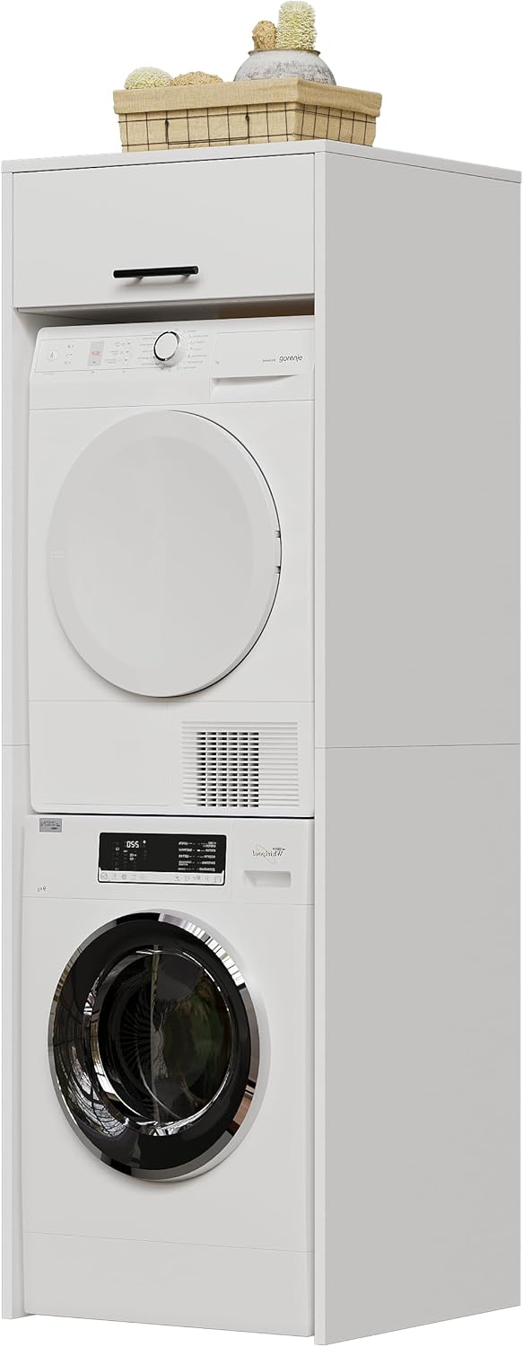 MSFE Armario para Secadora y Lavadora,Mueble Lavadora con Espacio de Almacenamiento,Estantería Organizador de Baño,Estantería para Cuarto de Baño,200 * 65 * 65 CM,Enviado en 2 Paquetes