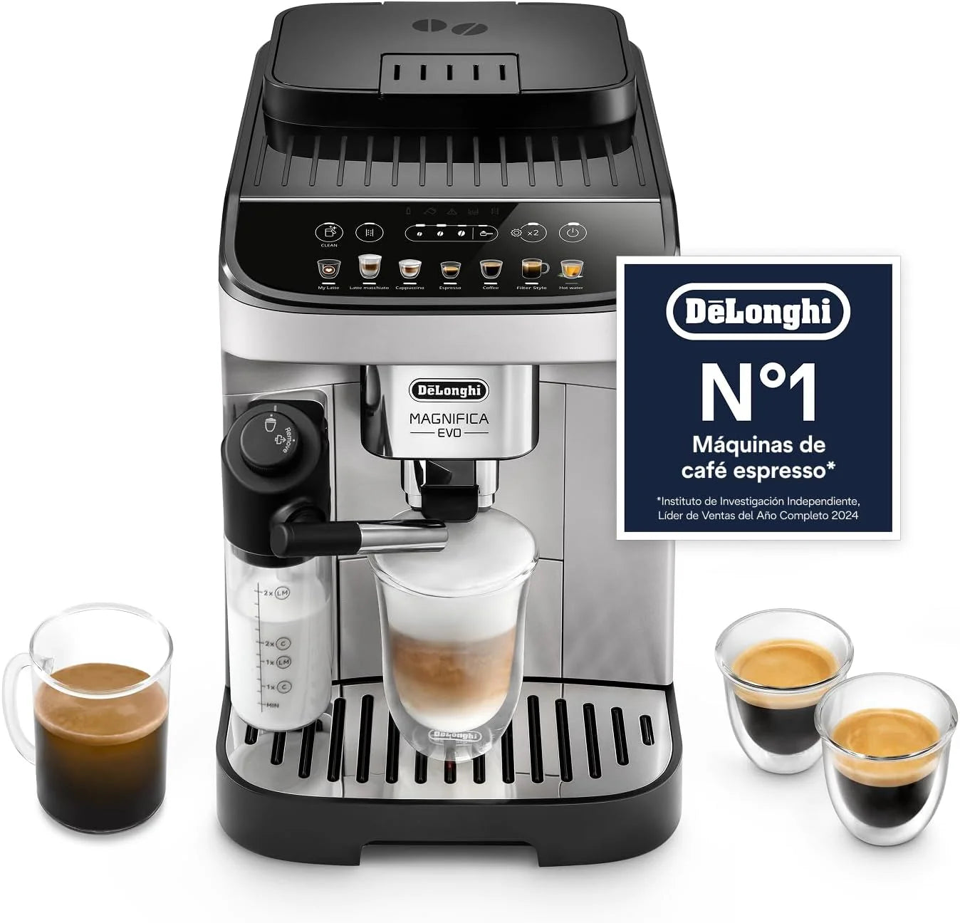 De'Longhi Magnifica Evo Superatomatic Coffee Maker for Coffee and Cappuccino, ECAM292.81.B, LatteCrema, 7 Recipes, Black