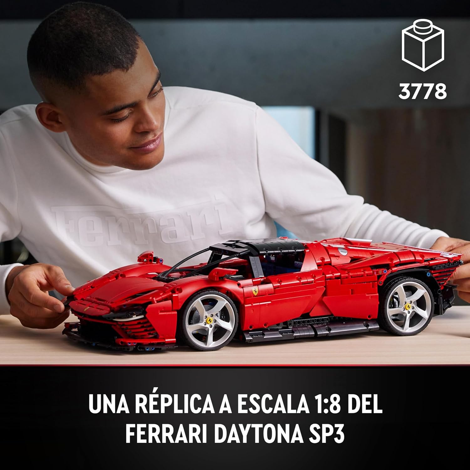 Technic Ferrari Daytona SP3, Maqueta de Súper Coche Rojo para Construir, Escala 1:8, Regalo Coleccionable para Hombres y Mujeres, Ultimate Car Concept 42143