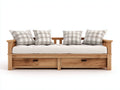 Sofás cama madera y tela 210x95x85 cm - roble natural - estilo moderno funcional